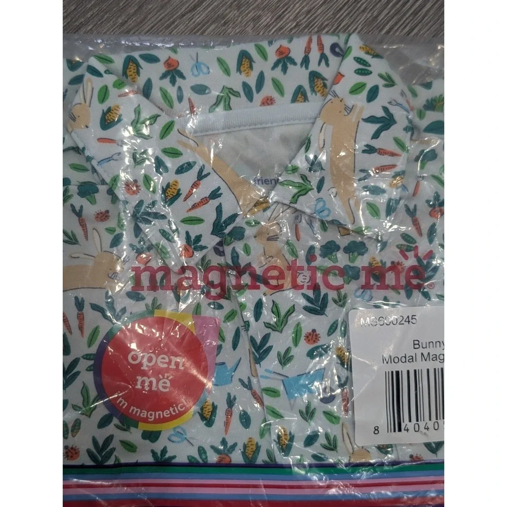 NWT Magnetic Me Bunny Garden Magnetic Modal Romper NB-3M